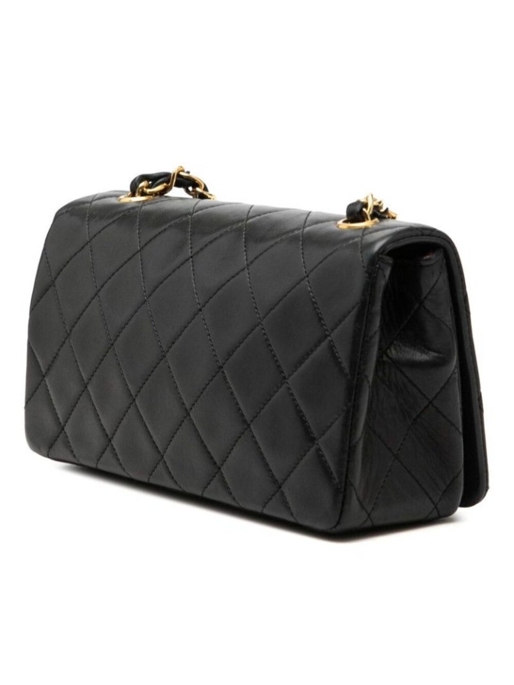 ★SOLD★ Chanel Quilted CC Logo Crossbody Chain Shoulder Bag Black Lambskin - Picture 2 of 7